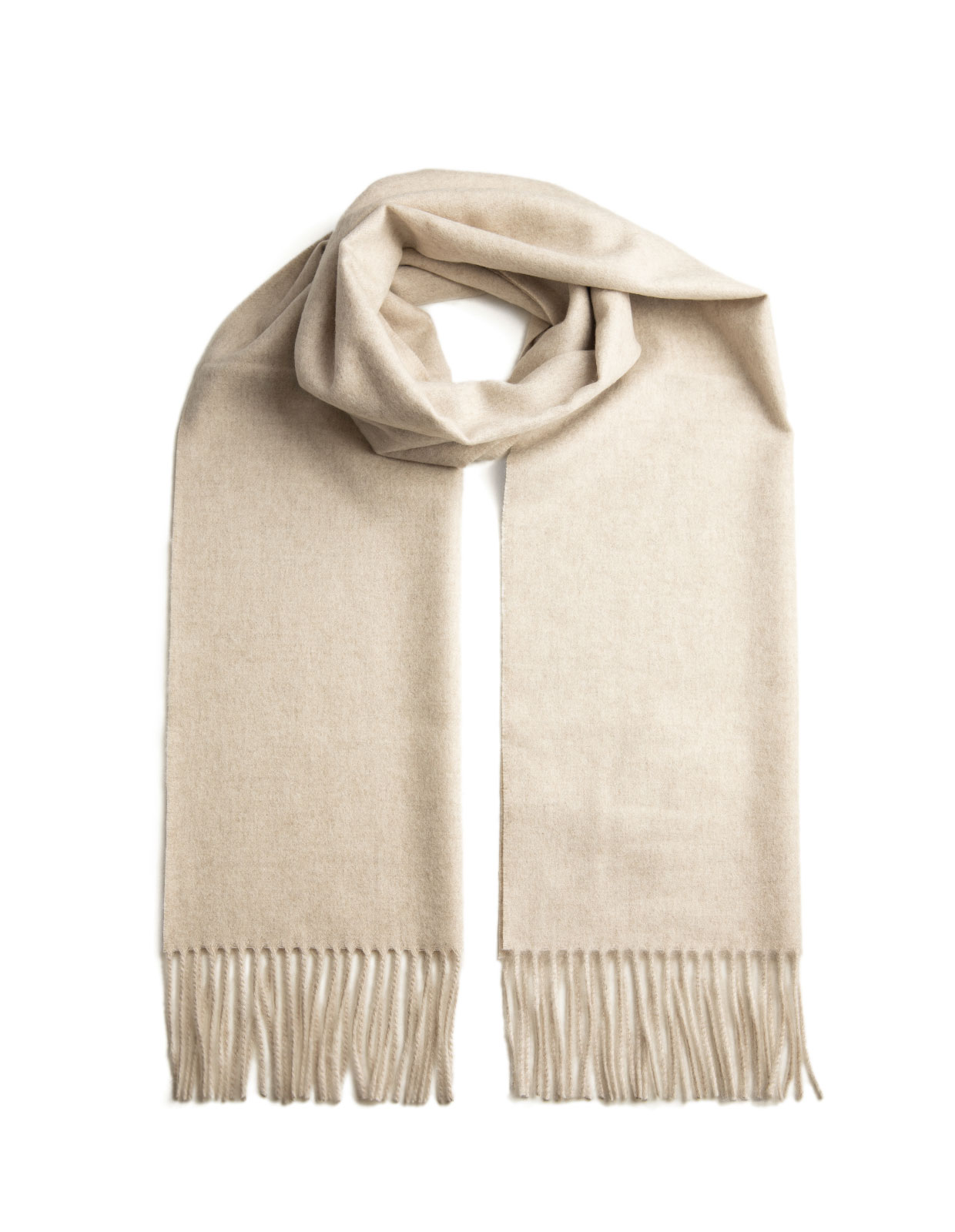 Pure Cashmere Scarf Solid Melange Beige