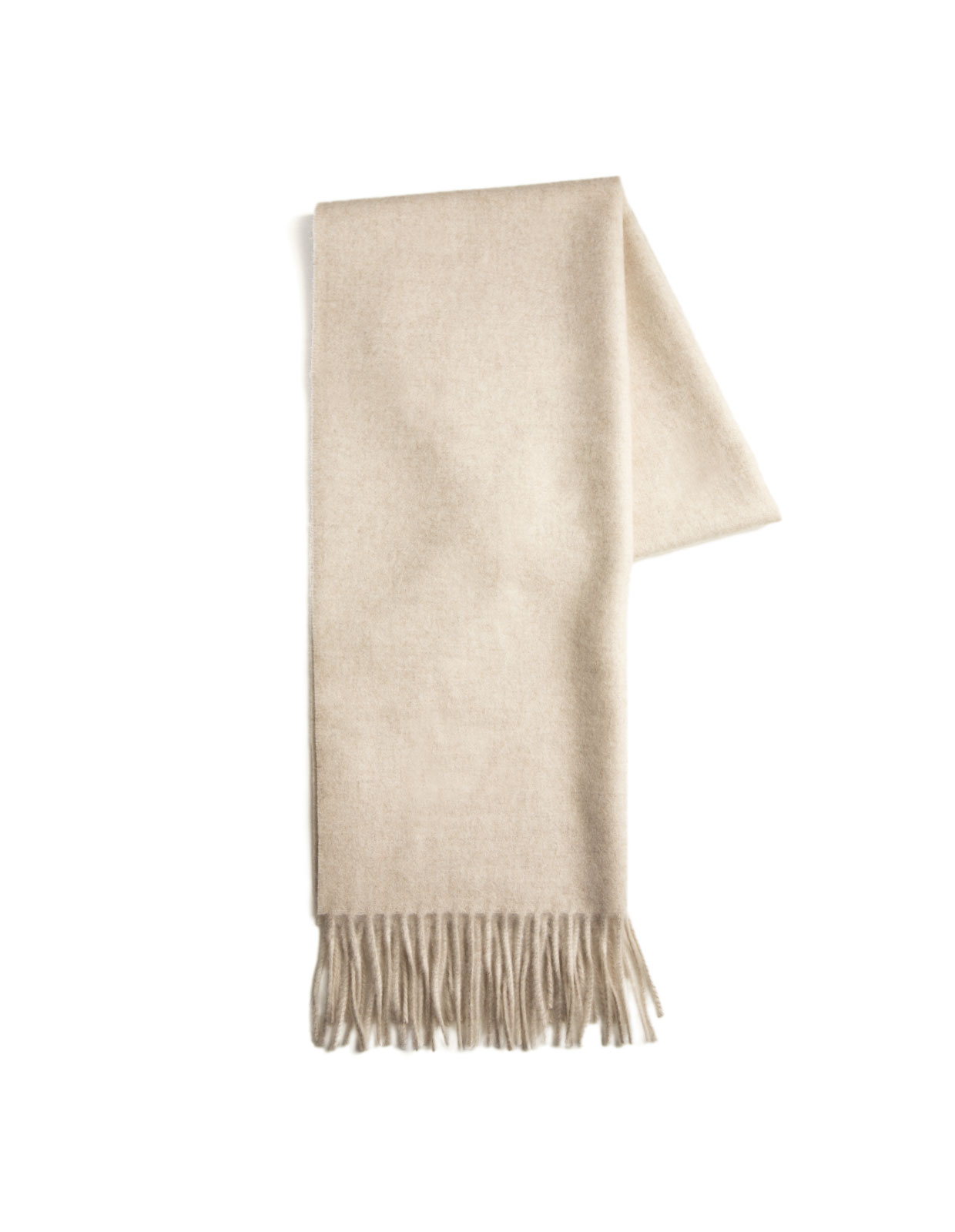 Pure Cashmere Scarf Solid Melange Beige