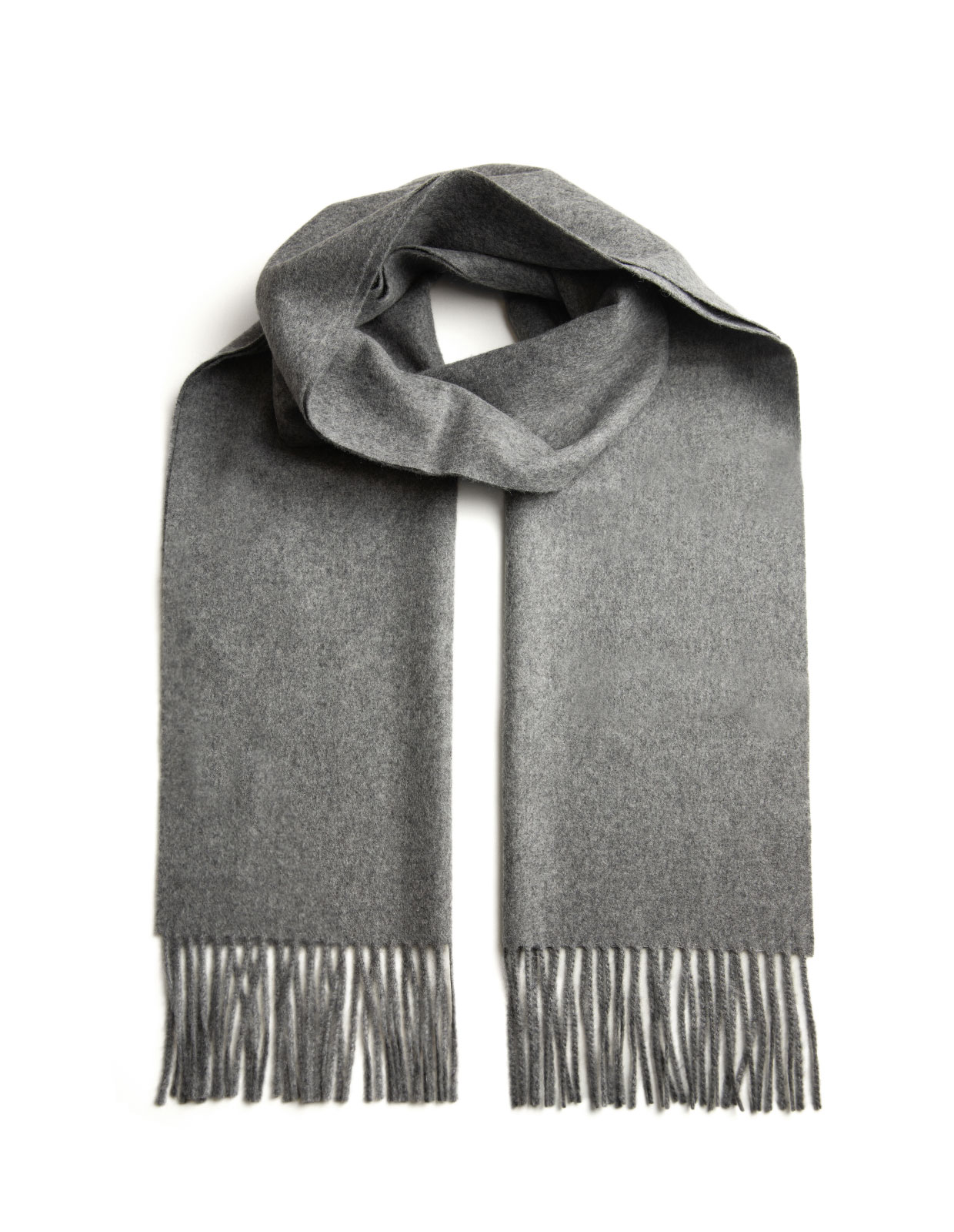 Pure Cashmere Scarf Solid Melange Grey