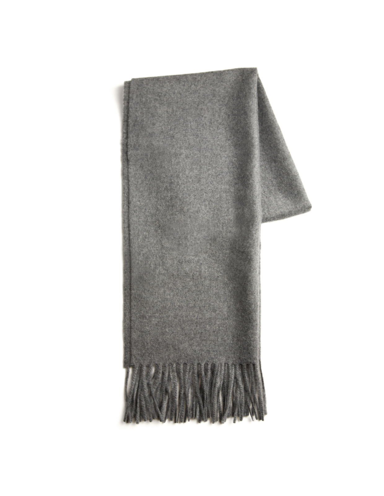 Pure Cashmere Scarf Solid Melange Grey