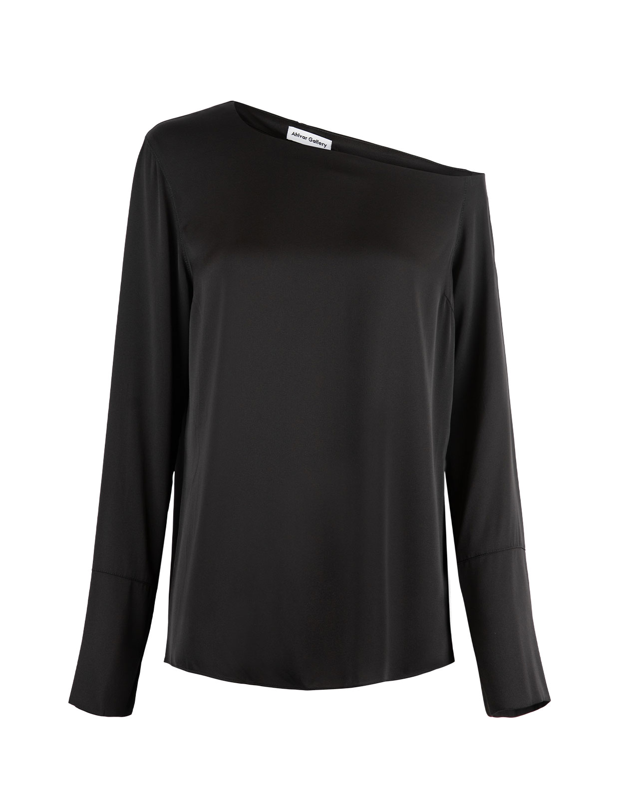 Chiney Off Shoulder Silk Blouse Svart