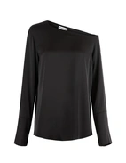 Chiney Off Shoulder Silk Blouse Svart L