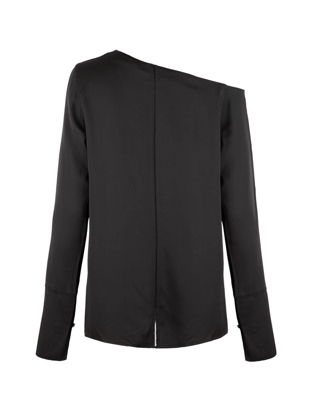 Chiney Off Shoulder Silk Blouse Svart