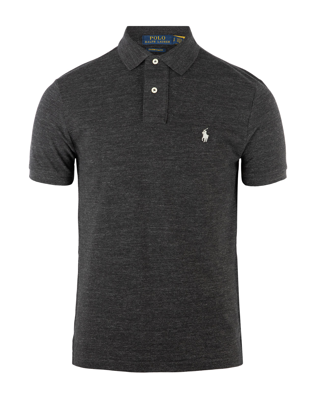 Custom Slim Fit Polo Black Heather