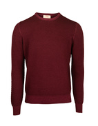 Knitted Texture Vintage Merino Crew Neck Bordeaux