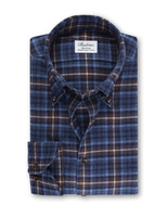 Fitted Body Shirt Checked Flannel Blue/Brown