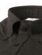 Fitted Body Shirt Luxury Flannel Brun Stl XL