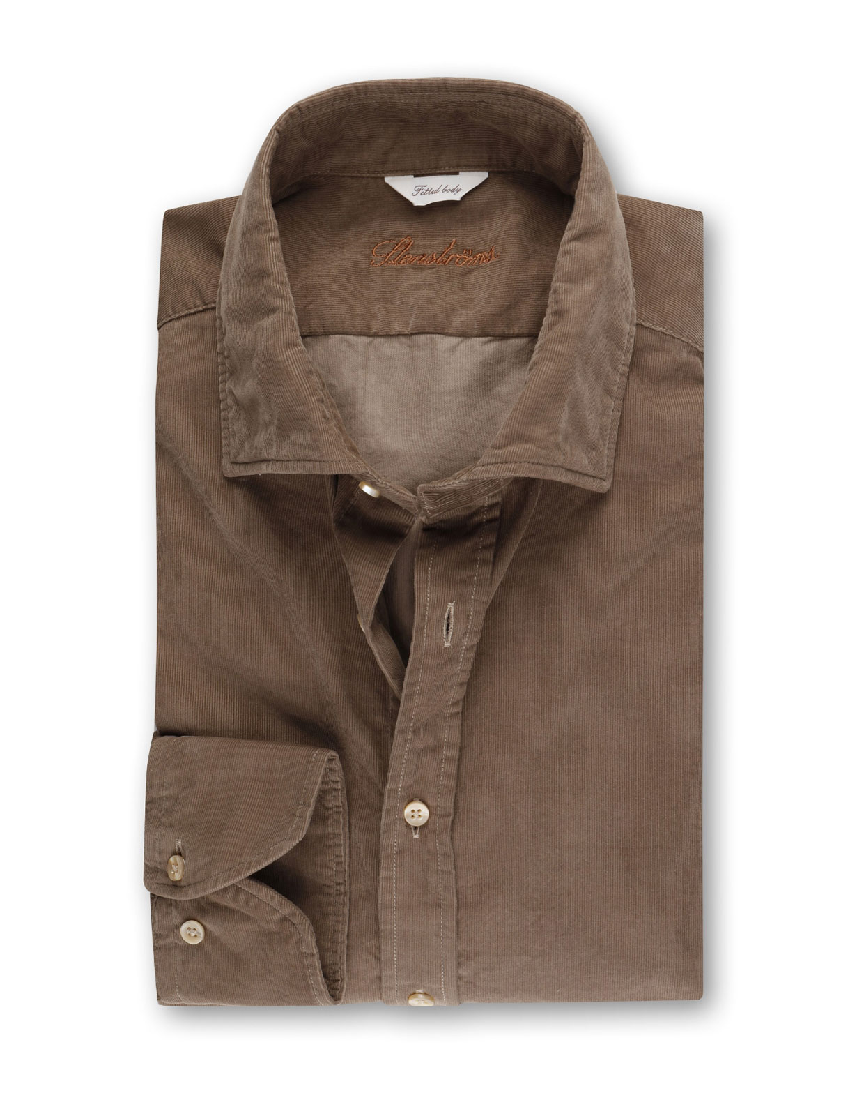 Casual Fitted Body Shirt Cord Sand