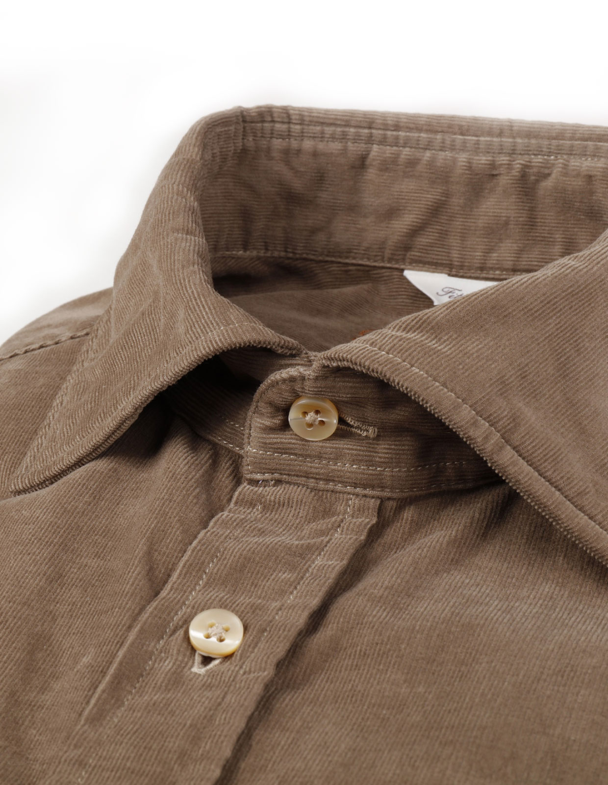 Casual Fitted Body Shirt Cord Sand