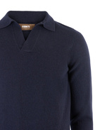 Sartorial Open Polo Tröja Ull/Cashmere Blå Stl L