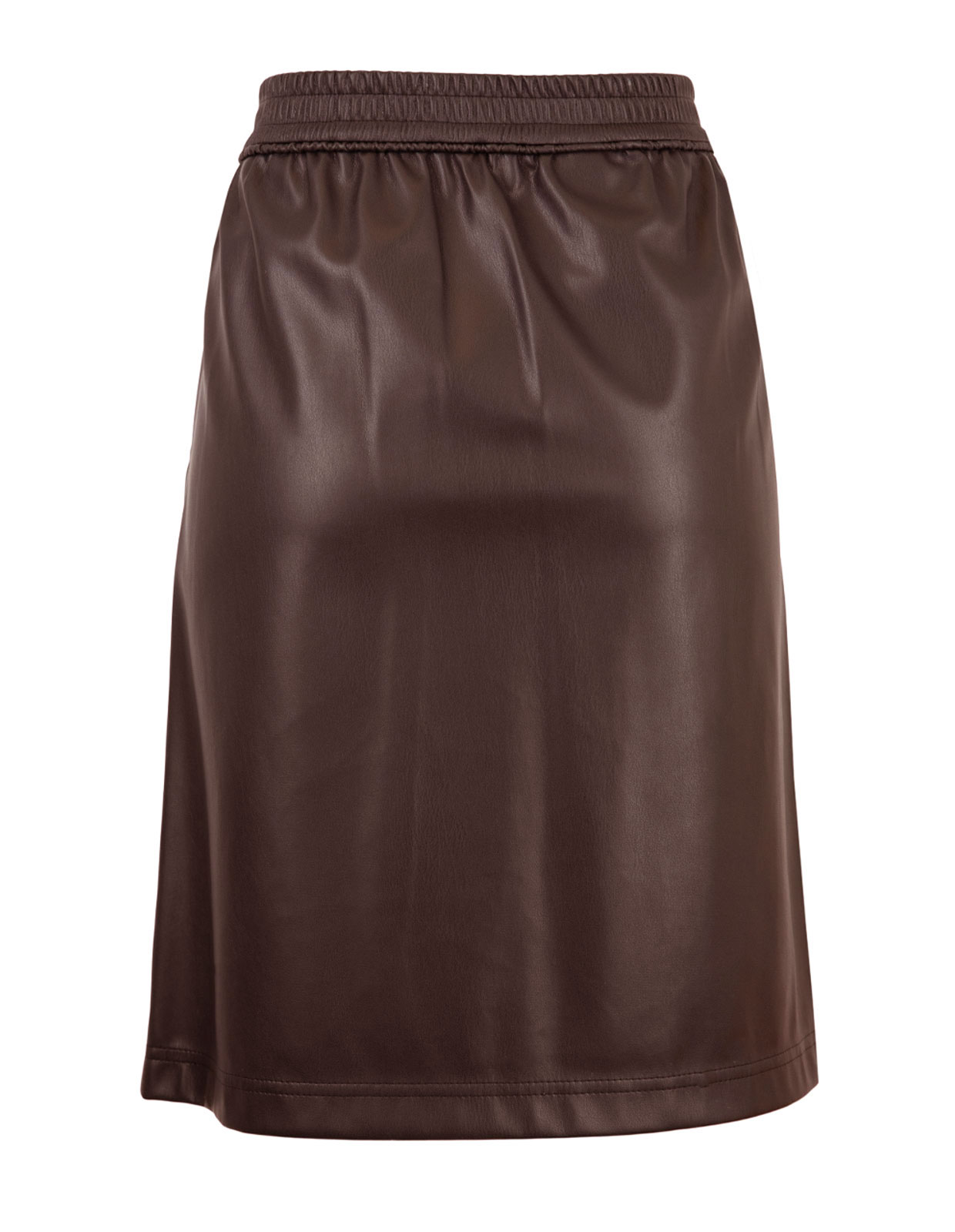 Vajogy Vegan Leather Skirt Dark Brown