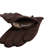 Classic Suede Gloves Dark Brown Stl 7.5