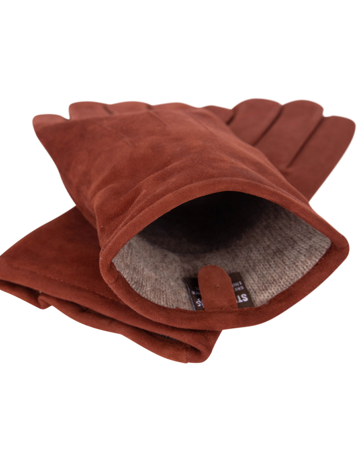 Classic Suede Gloves Red/Brown Stl 7.5