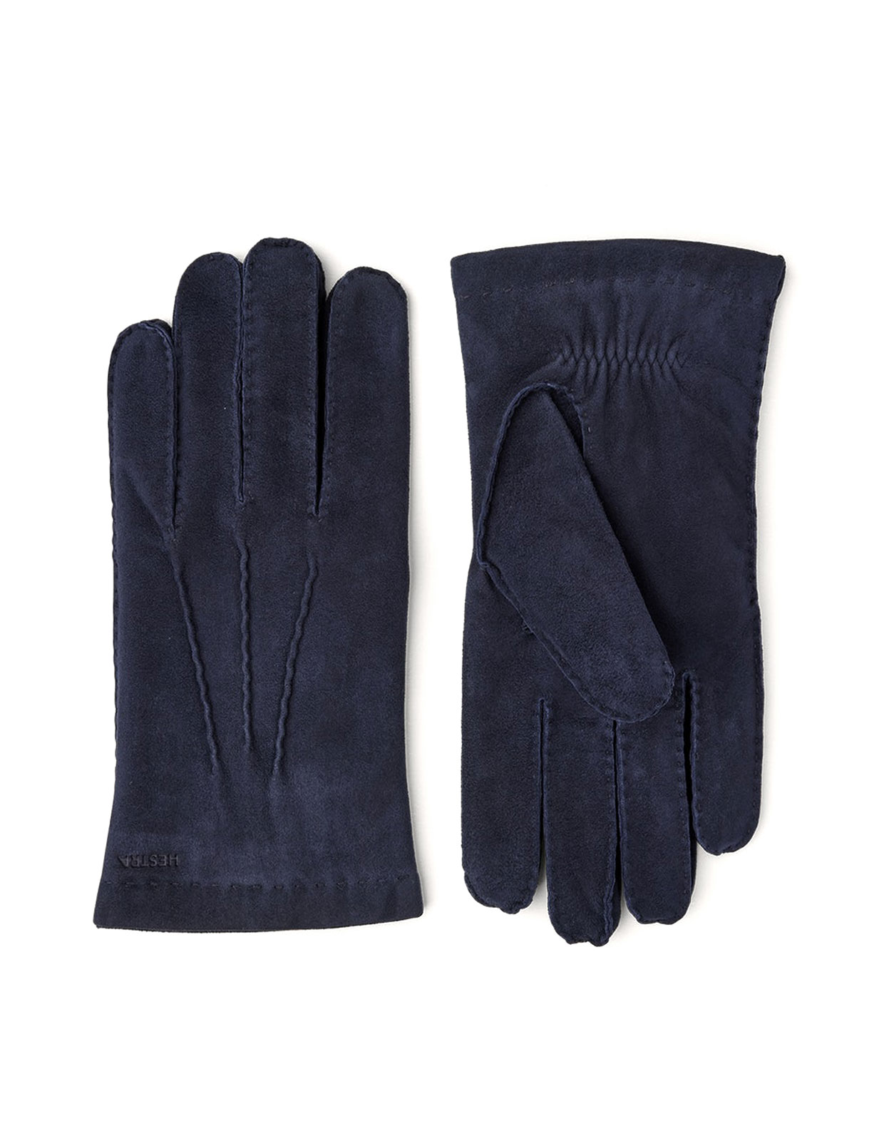 Arthur Wool Lined Suede Gloves Navy