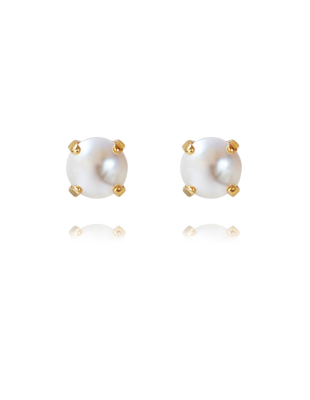 Classic Studs Earring Gold Pearl