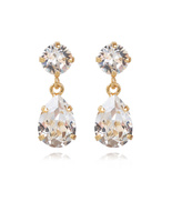 Mini Drop Earring Gold Crystal/Guld One Size