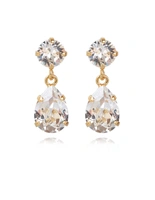 Mini Drop Earring Gold Crystal/Guld One Size