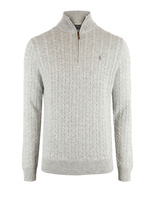 Half Zip Cable Knit Pullover Andover Heather