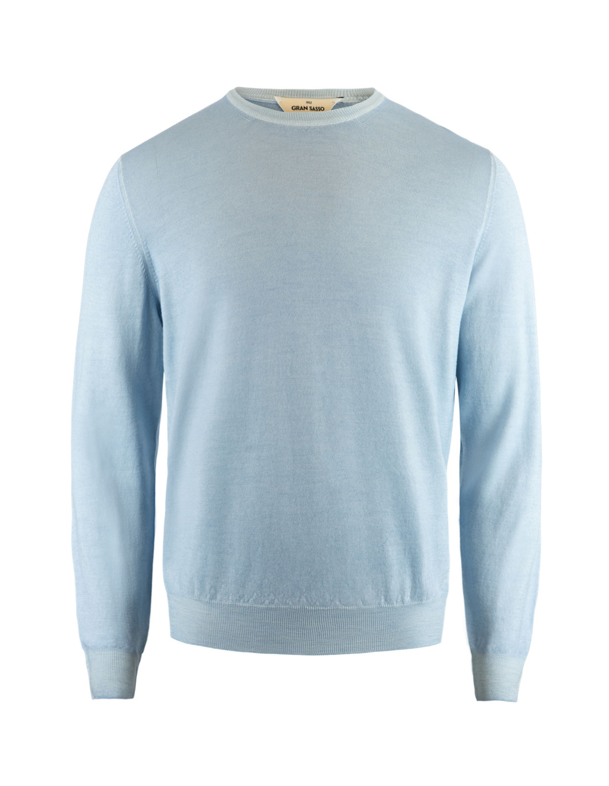 Crew Neck Vintage Summer Merino Light Blue Stl 56