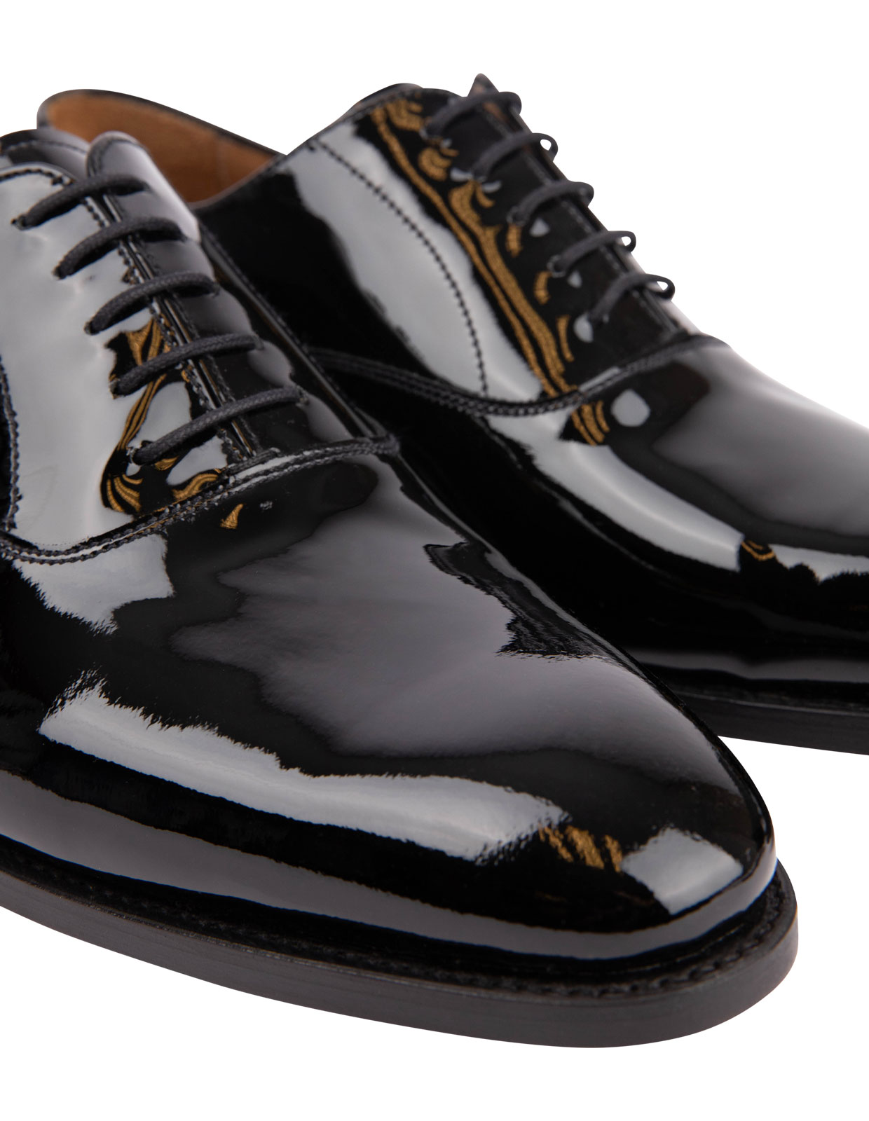 Patent Leather Oxford Shoe Black Stl 6.5