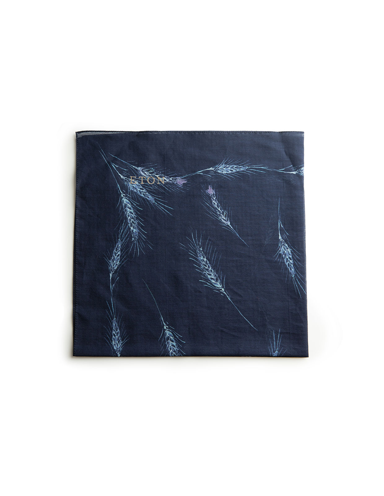 Wheat Print Cotton Silk Bandana Navy/Blue