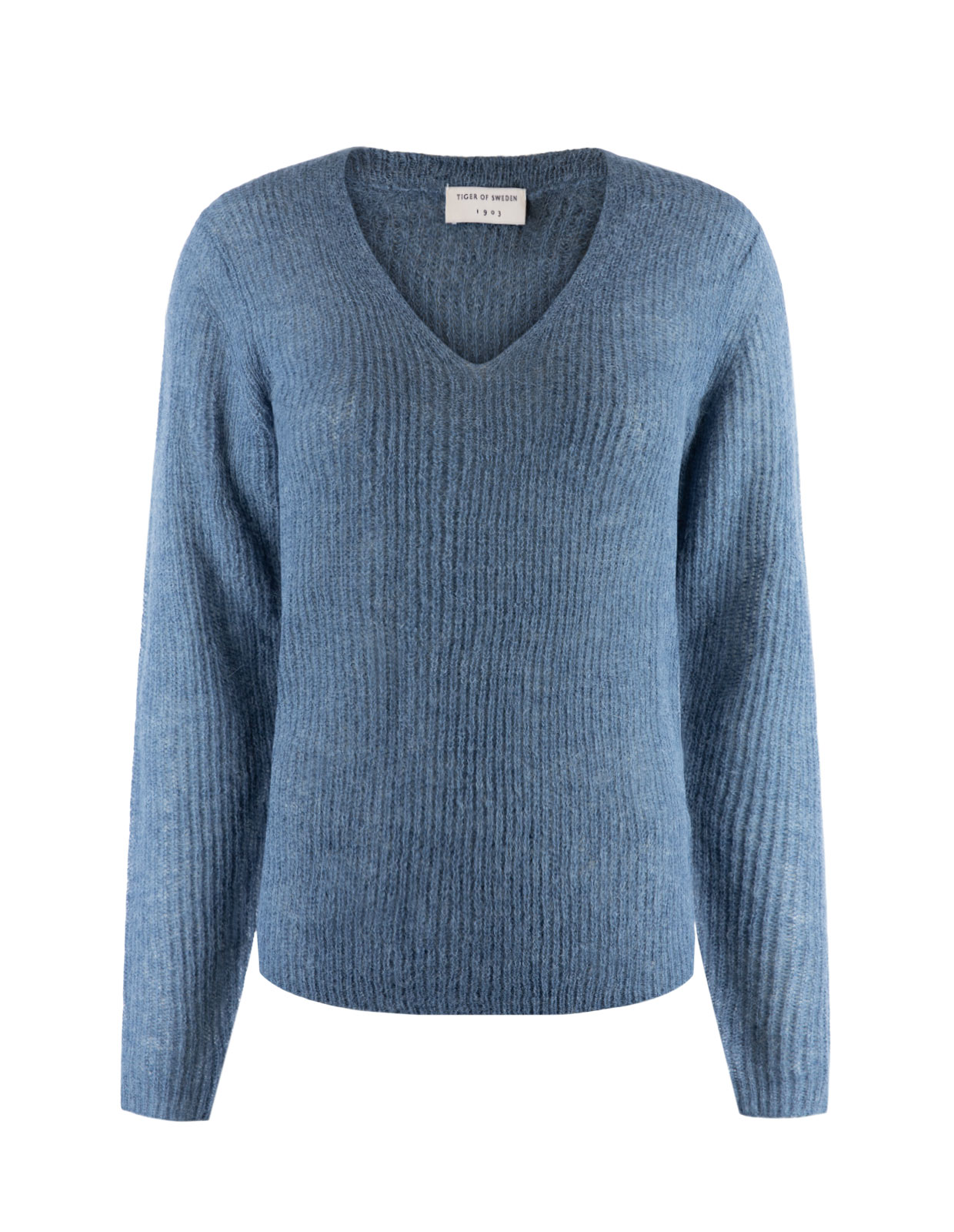 Camelia V-neck Sweater Blue Grey