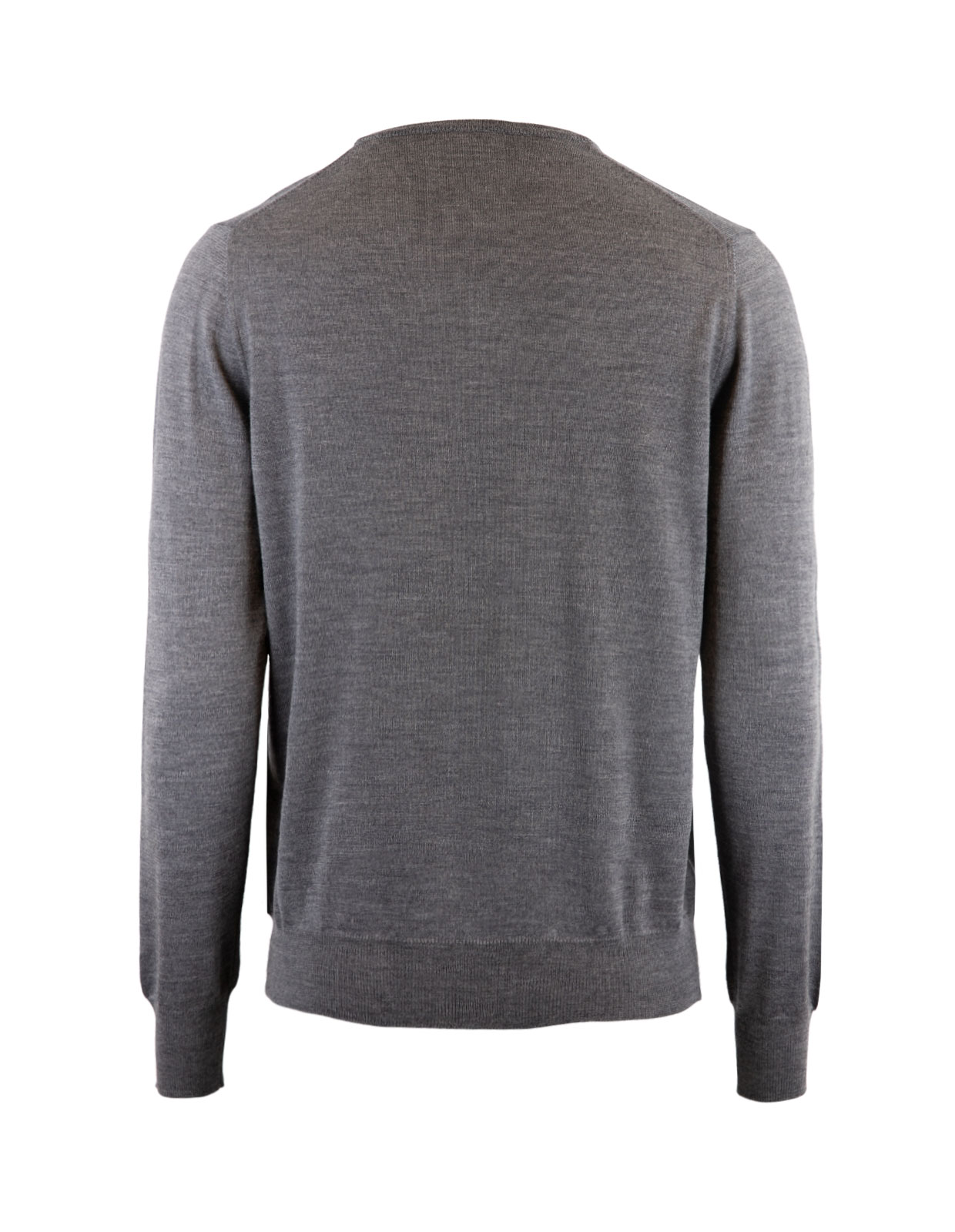 Vee Neck Merino Sweater Flannel Grey