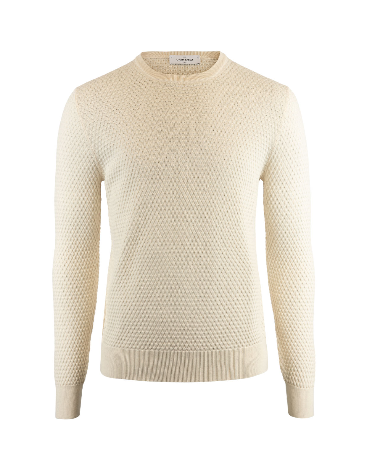 Bubble Knitted Crew Neck Offwhite