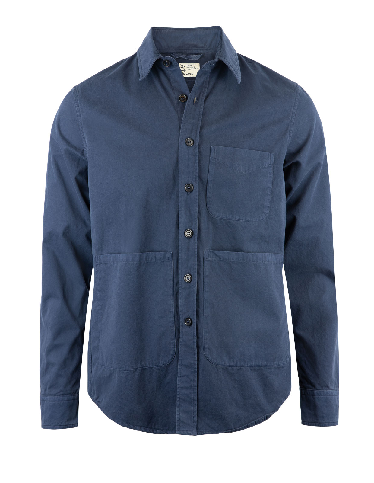 Utility Shirt Cotton Garment Dyed Dark Blue