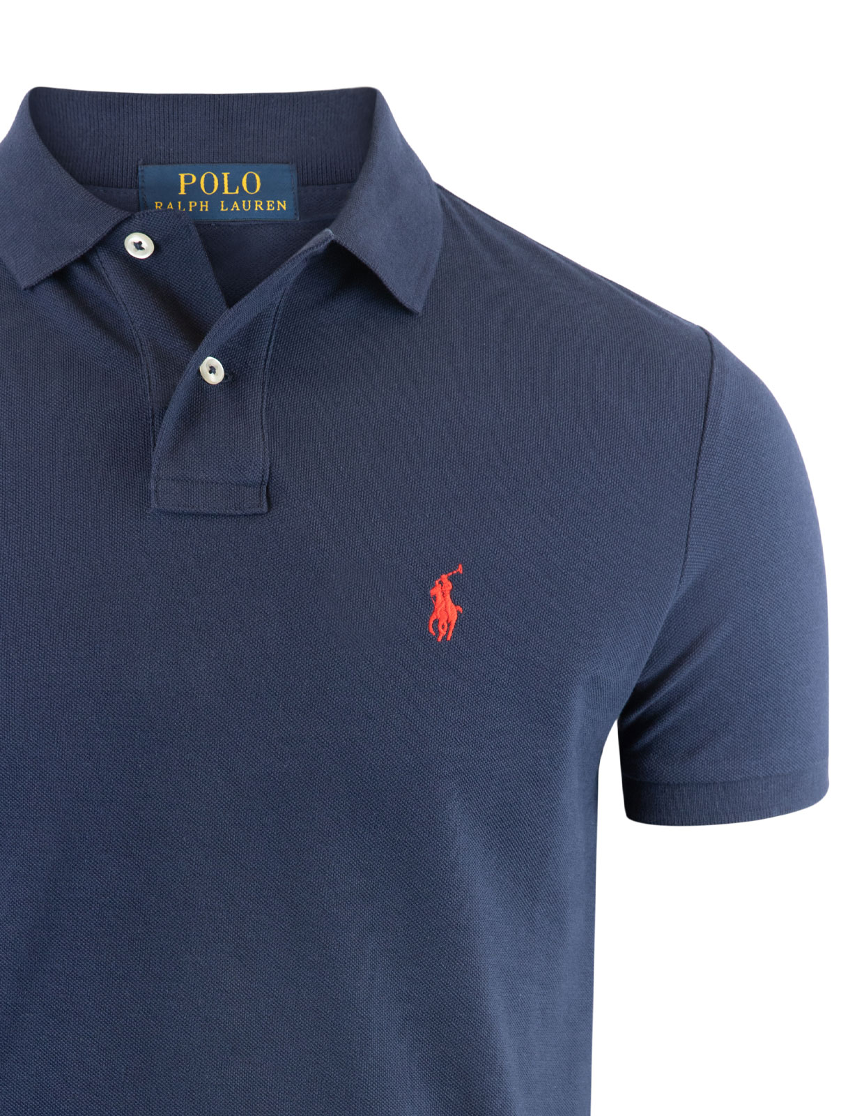 Custom Slim Fit Polo Piké Navy Stl L