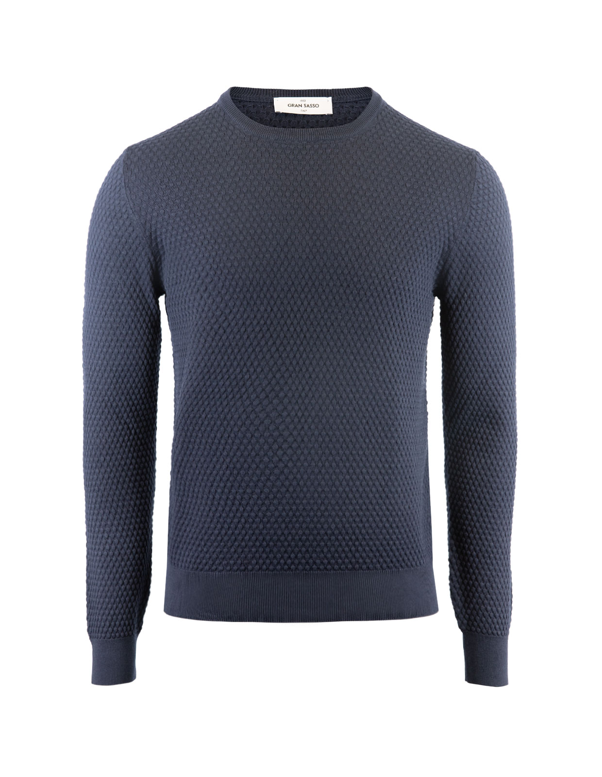 Bubble Knitted Crew Neck Navy