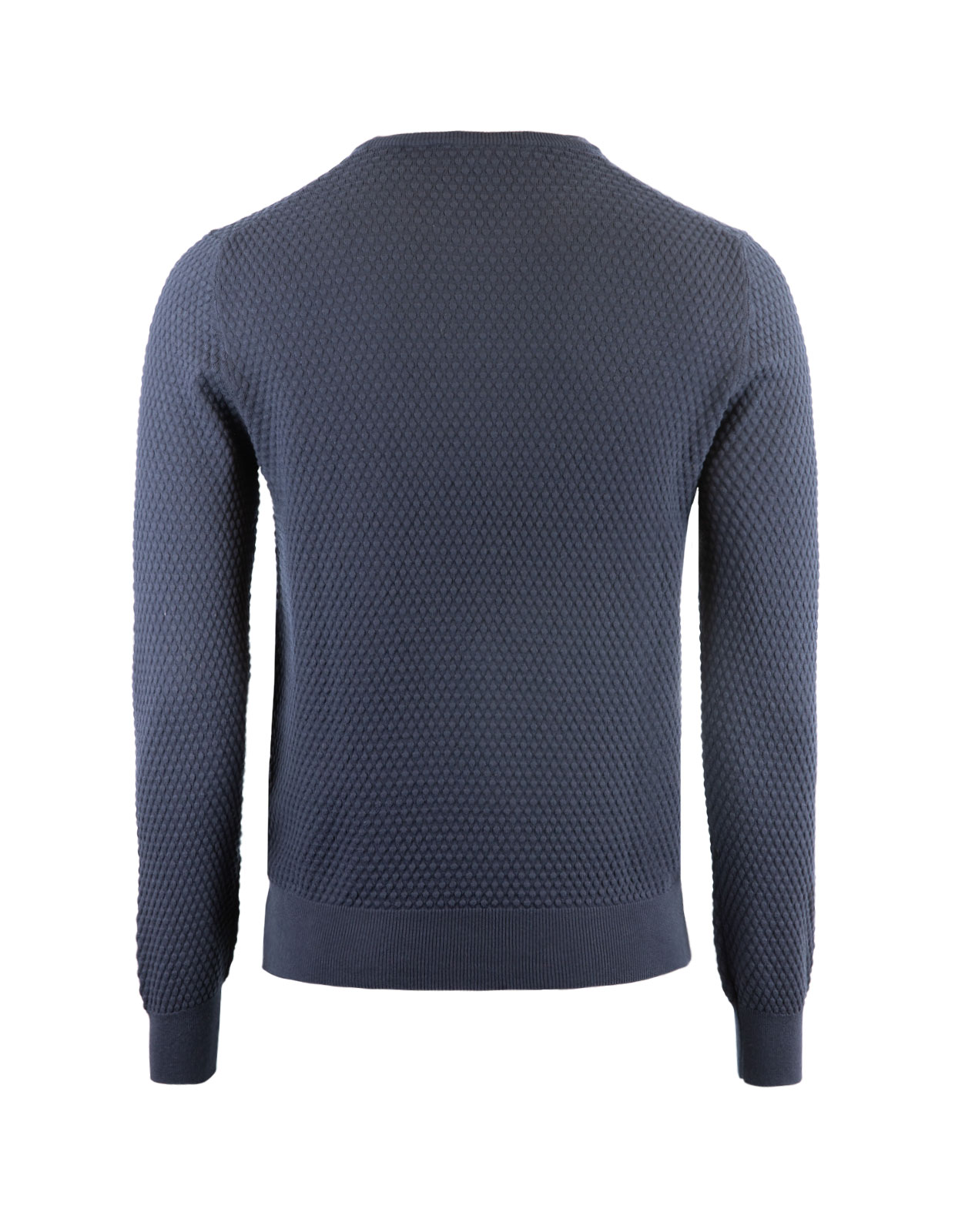 Bubble Knitted Crew Neck Navy