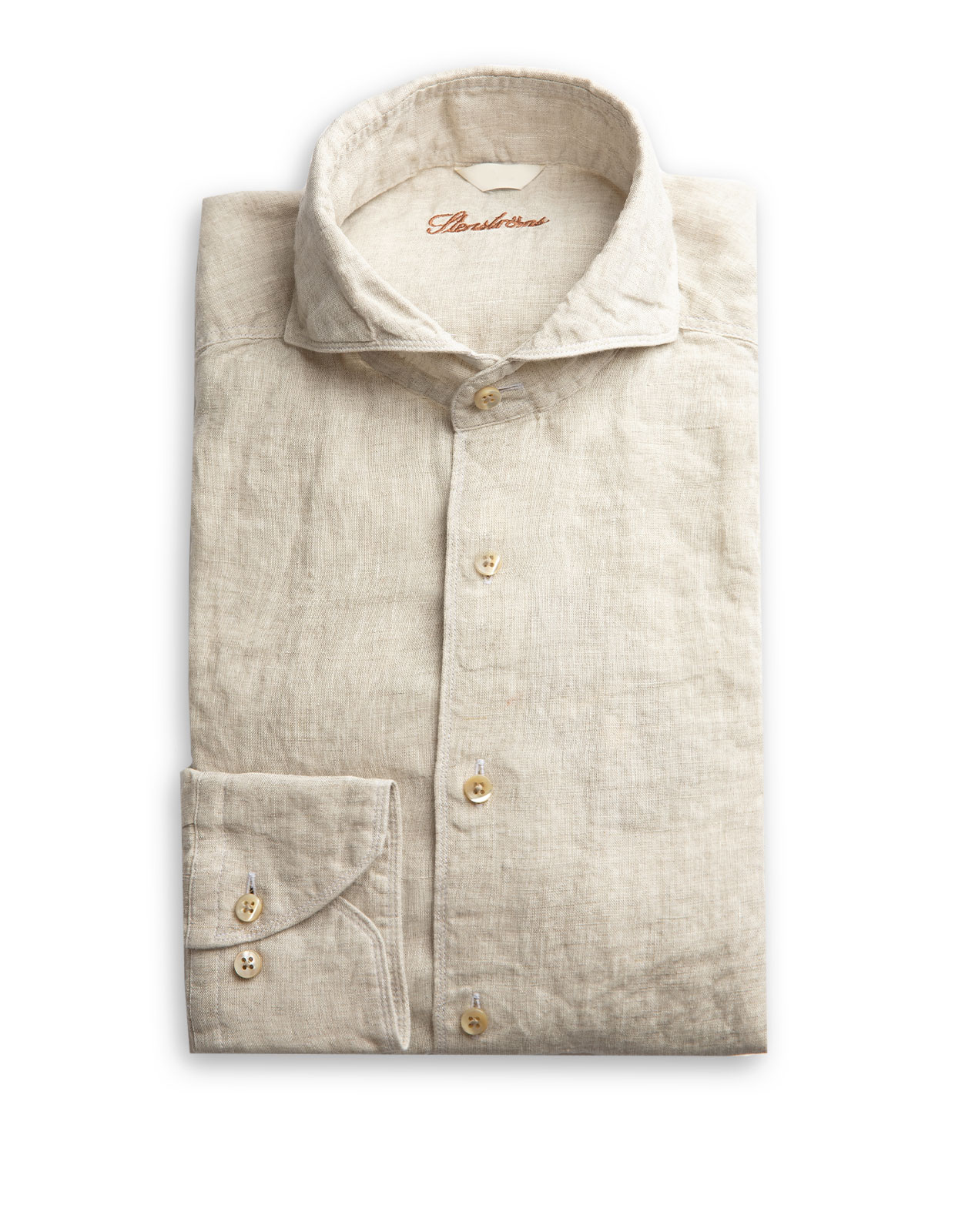 Fitted Body Linen Shirt Light Beige Fitted Body Linen Shirt Light Beige