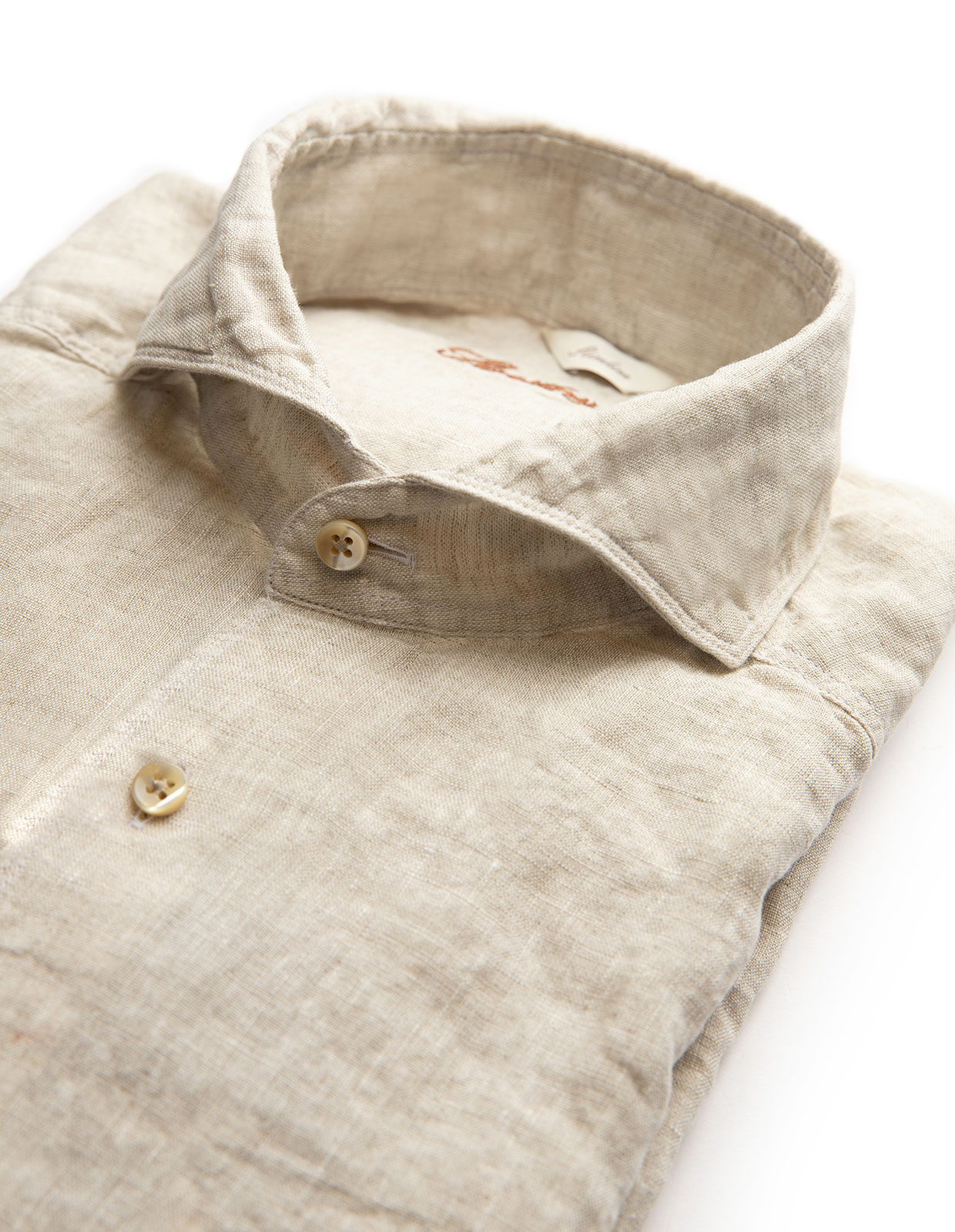Fitted Body Linen Shirt Light Beige Fitted Body Linen Shirt Light Beige