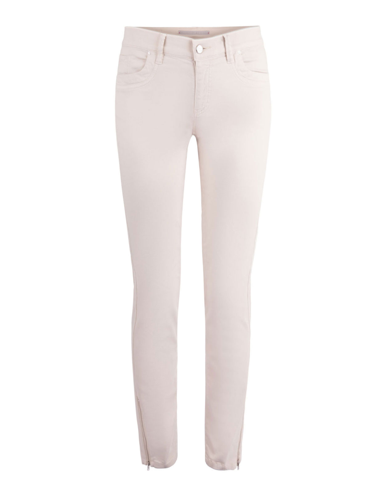 Nomi Zip Bottom Stretch Trousers Crema