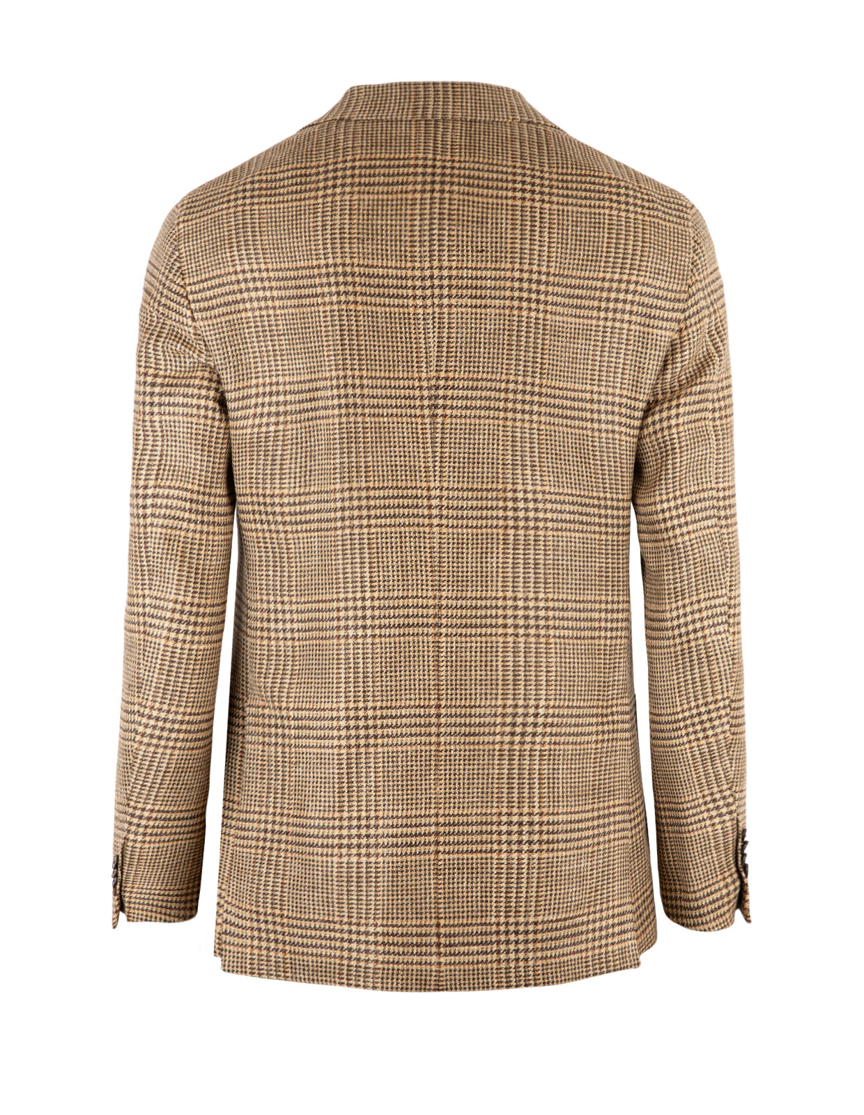 Glencheck Jacket Wool Linen Silk Light Brown