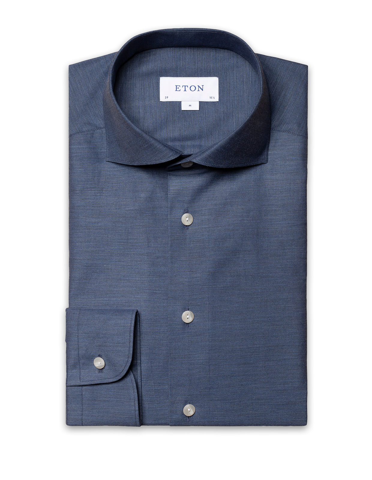 Contemporary Fit Twill Mélange Shirt Blue