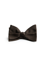 Bowtie Untied Structured Silk Dark Brown