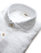Fitted Body Linen Shirt White