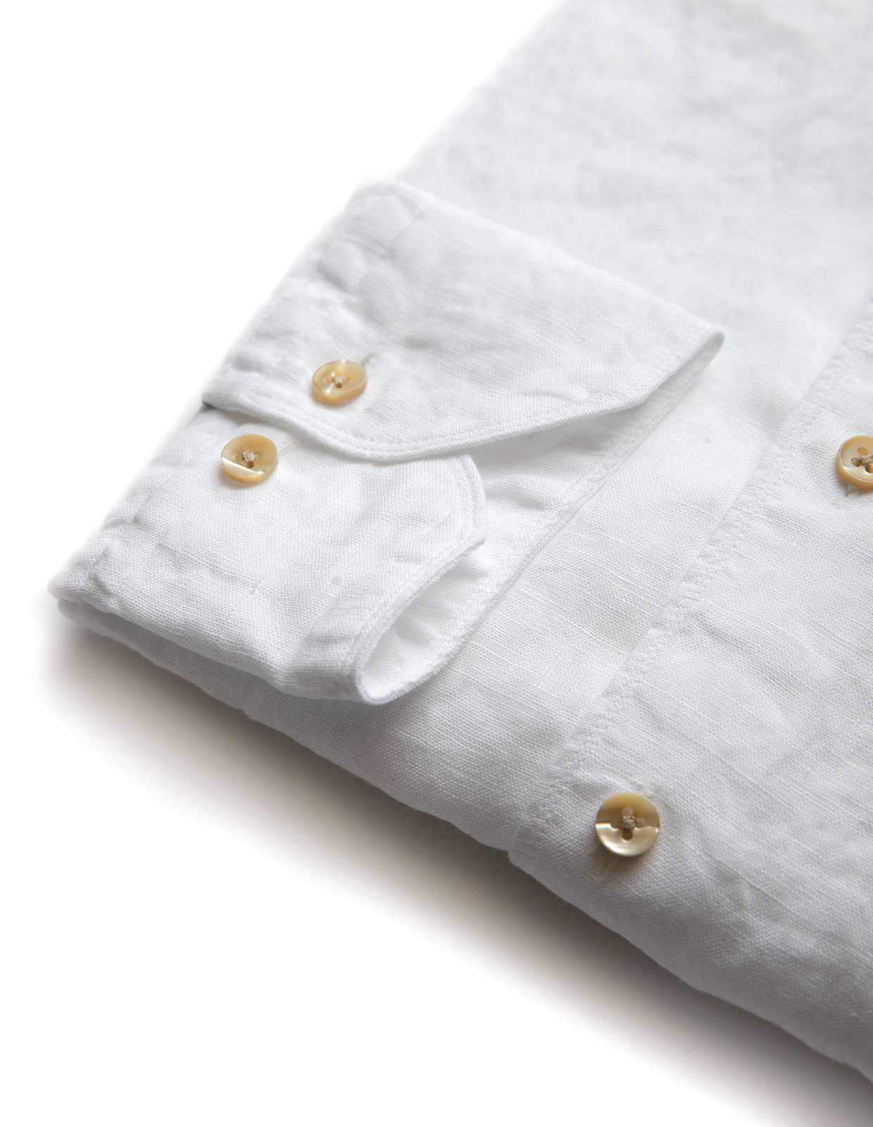 Fitted Body Linen Shirt White Stl M