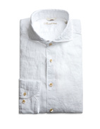 Slimline Linen Shirt White Stl M