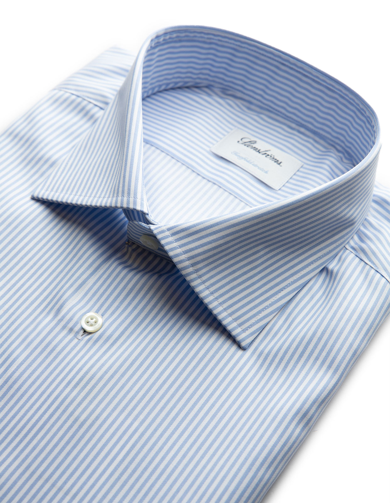 Fitted Body Twofold Stretch Shirt Blue/White Stl 46