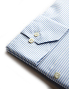 Fitted Body Twofold Stretch Shirt Blue/White Stl 46