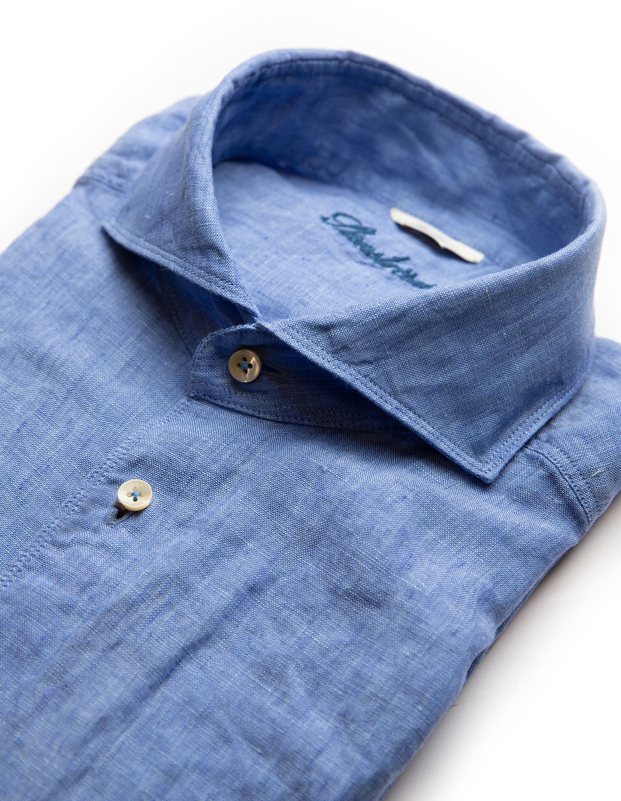 Fitted Body Linen Shirt Light Blue Fitted Body Linen Shirt Light Blue