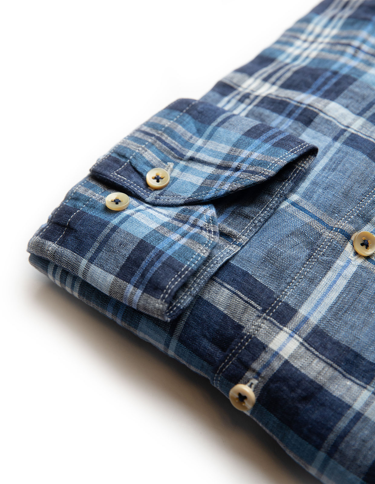 Fitted Linen Shirt Blue/Blue