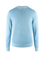 Crew Neck Sweater Knitted Cotton Ice Blue