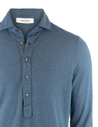 Jersey Popover Shirt Blue Melange