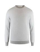 Contrast Crew Neck Knitted Cotton Light Grey