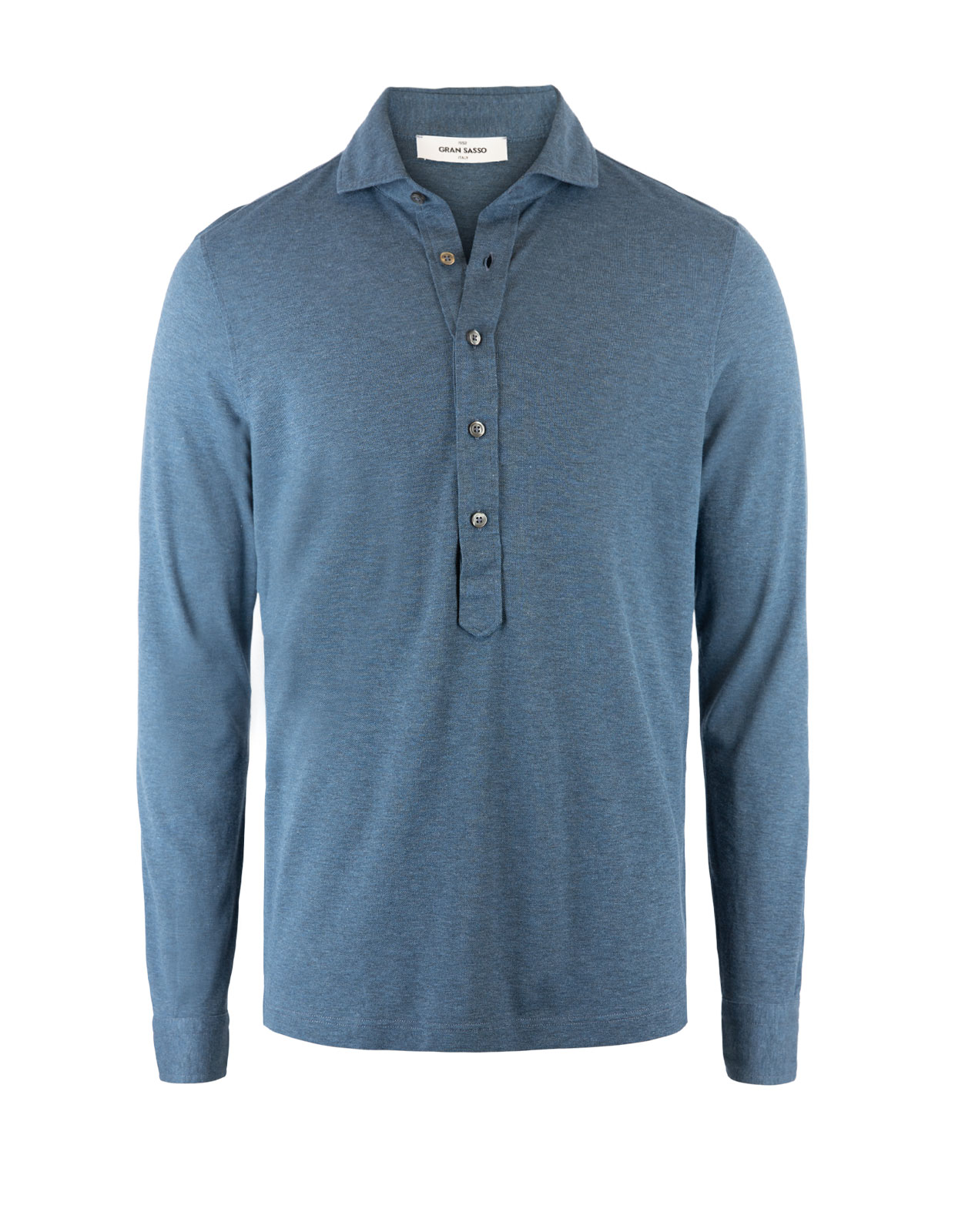 Jersey Popover Shirt Blue Melange Stl 56