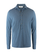 Jersey Popover Shirt Blue Melange Stl 56